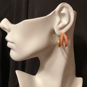 Gold Tone-Pink Earring Set